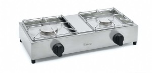 Kuchenka gazowa stołowa podwójna 6,0 + 3,5 KW , stal nierdzewna