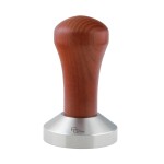 Tamper stal nierdz. 54 mm/uchwyt drewno  RED MAHAGONI